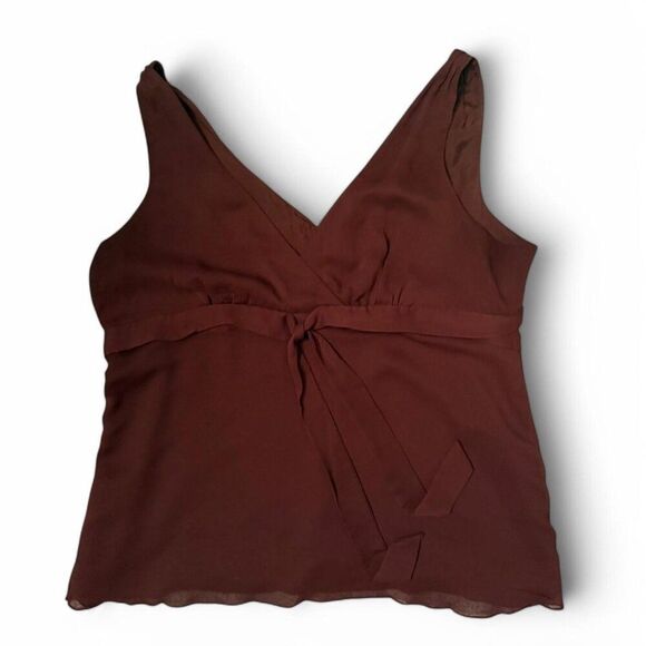 Gorgeous Plum Burgundy Gap Baby Doll Top with tie ribbon detail Size XL like new - Picture 1 of 8